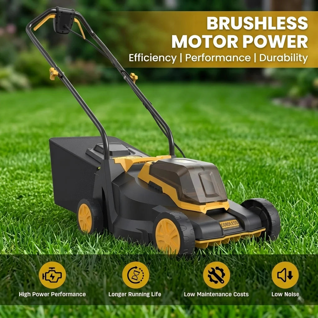 13-Inch Cordless Lawn Mower, Compatible with Dewalt 20V MAX Battery,  3-Position Height Adjustment, Foldable & Lightweight  Compact Lawn Mower for Small Yard (Tool Only)