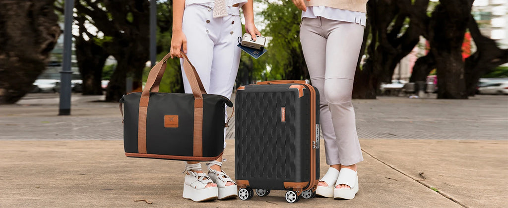 Melalenia Luggage Sets 7 Piece Hard Shell Carry on Suitcase with Spinner Wheels and TSA Lock, Lightweight Travel Duffel Bag