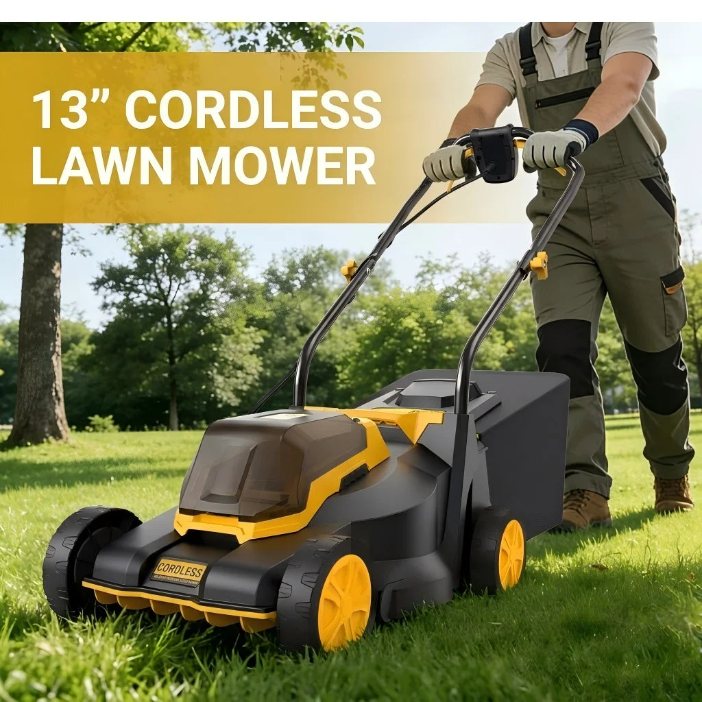 13-Inch Cordless Lawn Mower, Compatible with Dewalt 20V MAX Battery,  3-Position Height Adjustment, Foldable & Lightweight  Compact Lawn Mower for Small Yard (Tool Only)