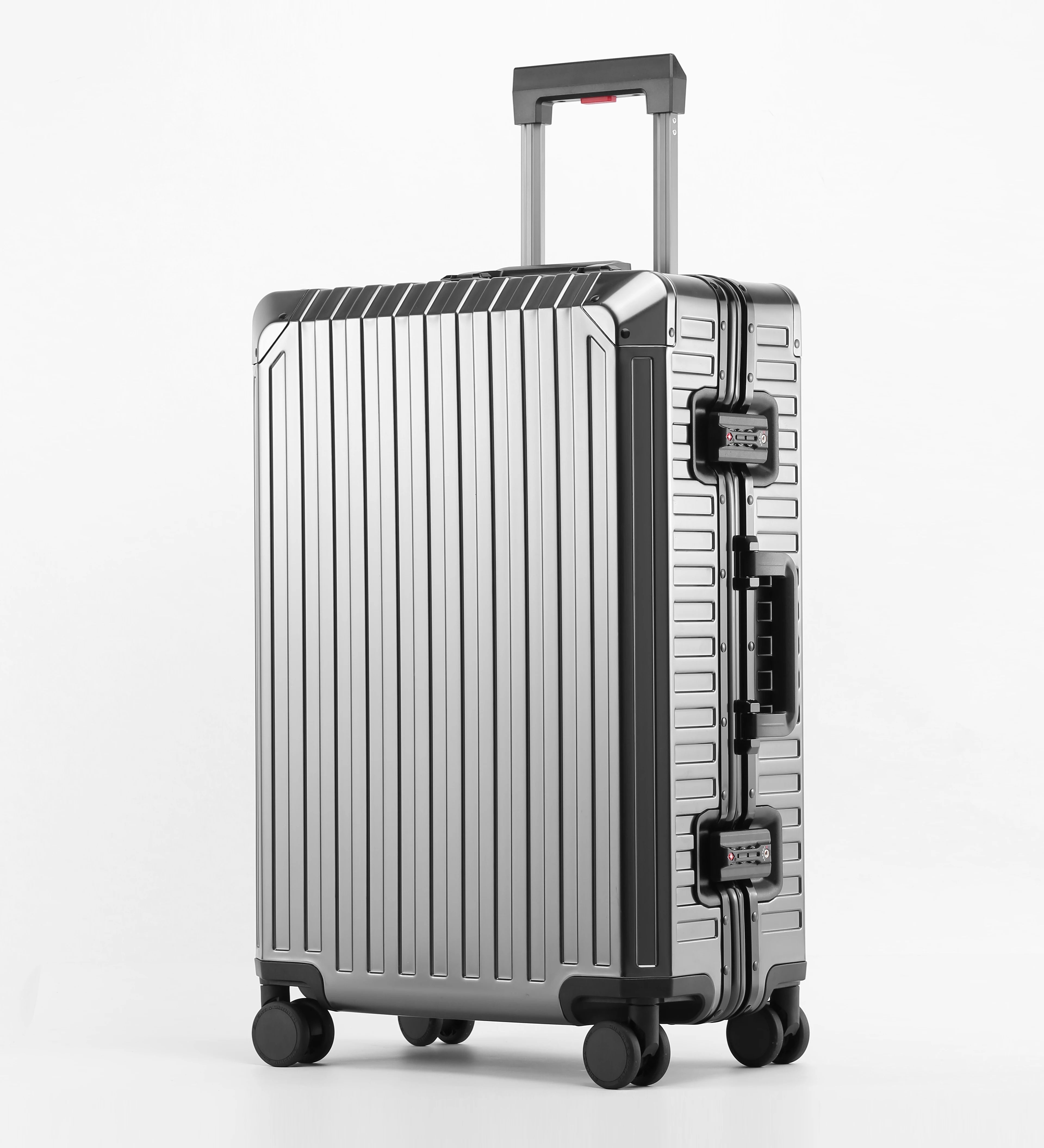New Style All Aluminum 20"24"28" Inch Travel Suitcase Carry on Luxury Suitcase Metal Trolly Bag Universal Wheels