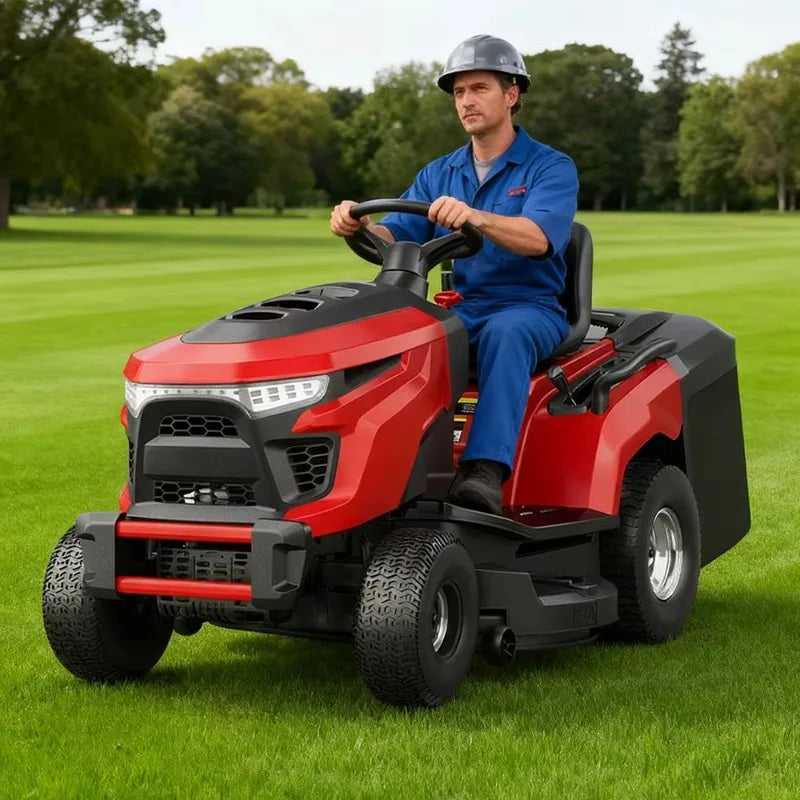 452CC Commercial Engine Riding Lawn Mower 38" Cutting Width Self‑Propelled Cordless 250L Grass Box Rear Discharge Garden