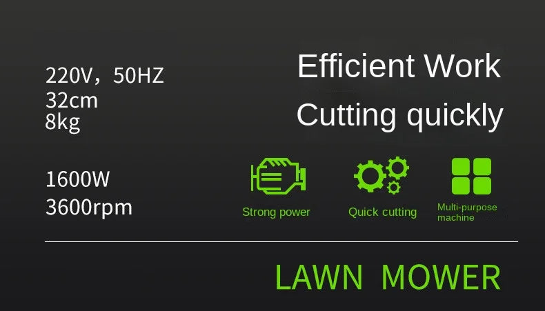 1600w Powerful Hand-Pushed Electric Lawn Mower Desbrozadora Batería충전식 예초기 전기예초기 충전식예초기 충전 예초기 Триммер Для Травы 잔디깍는기계 잔디깍기 제초기