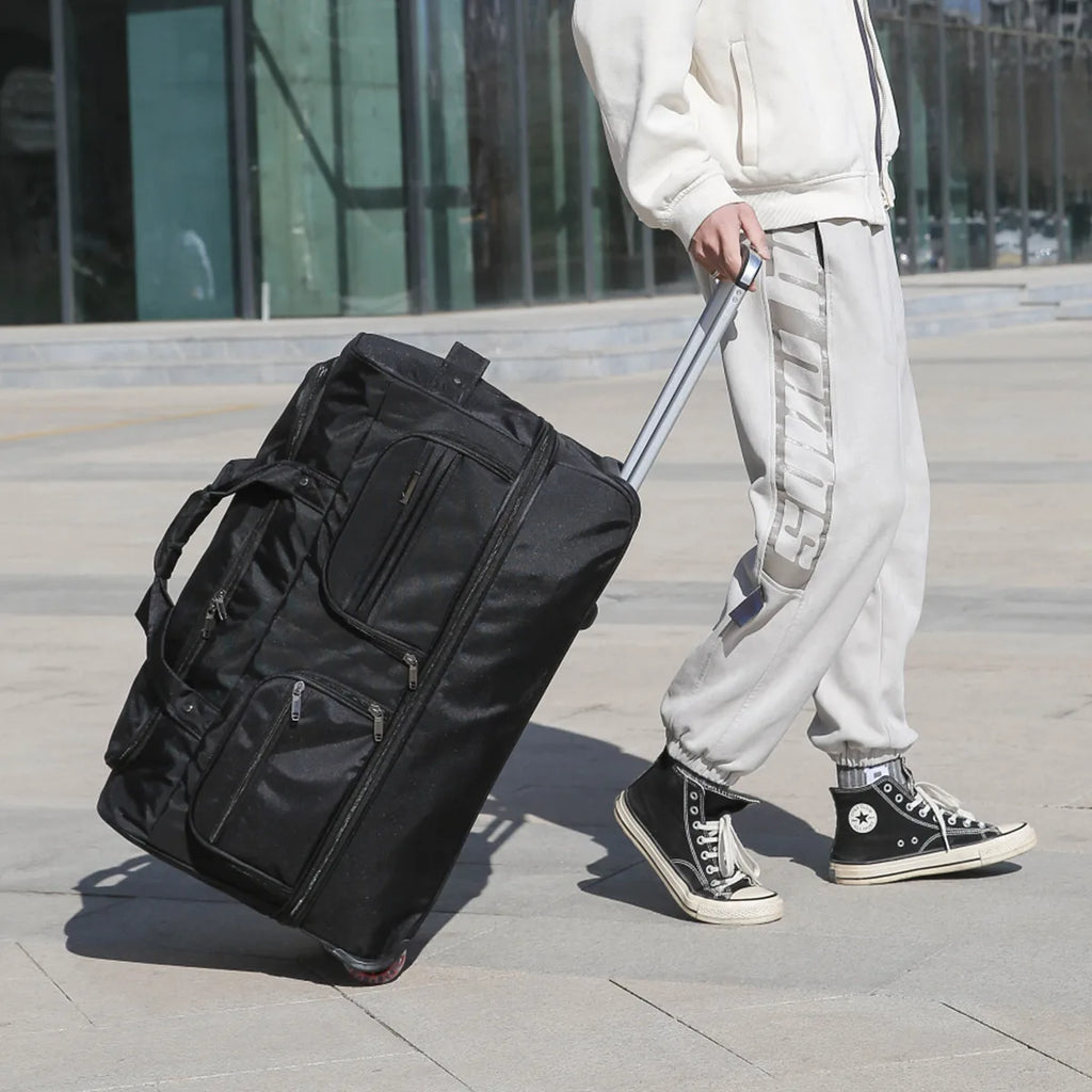 2026 New Fashion Travel Bag Women's Large-Capacity Men's Sports Bag Waterproof Travel Bag Roller Trolley Bag Duffel Bag