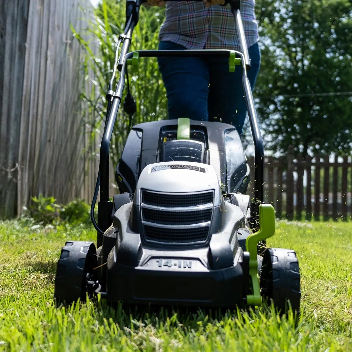 14" 11-Amp Corded Electric Lawn Mower, Black - Powerful Gas-Like Cutting
