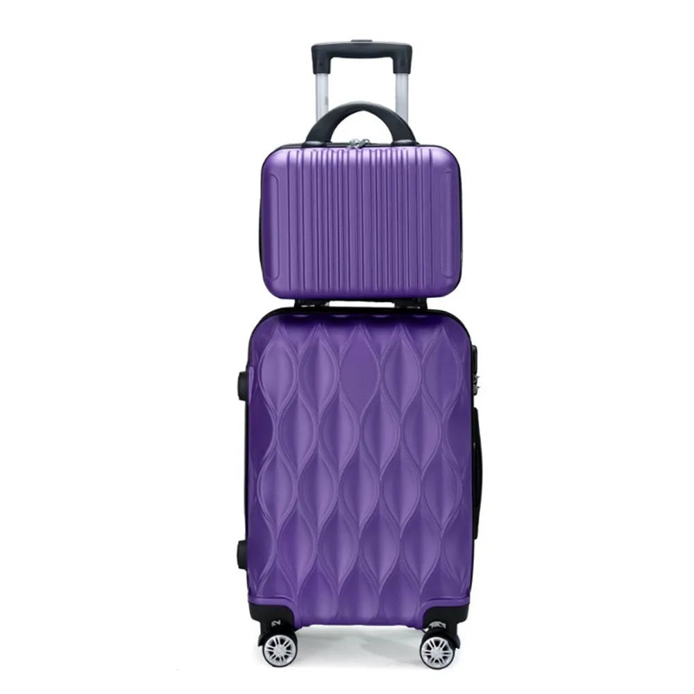 Luggage Set of 2 Pieces, Carry-On Luggage Bag 20inch Portable Small Suitcase Set 14inch Handbag Trolley Case with Universal Wheels Lightweight Travel Gift Code Lock Suitcase