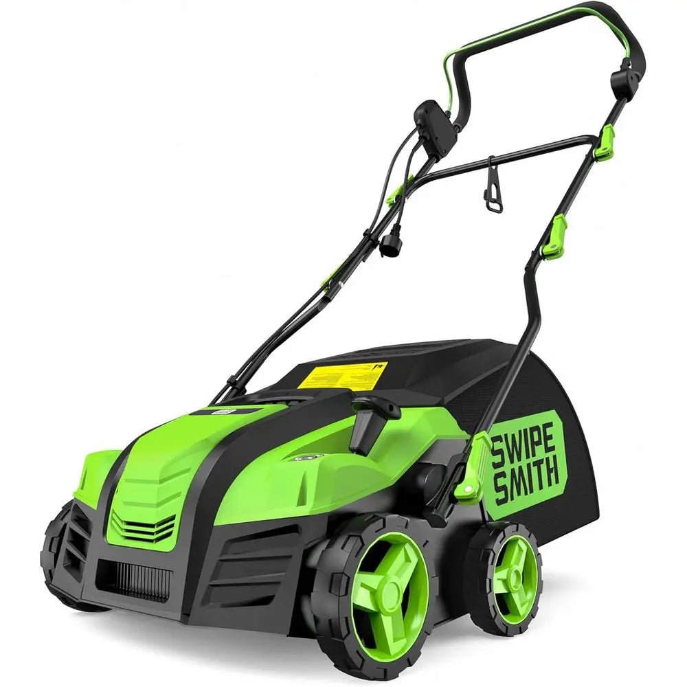 1800W 16 Electric Lawn Sweeper with 45L Detachable Leaf Bag and Powerful Yard Brush