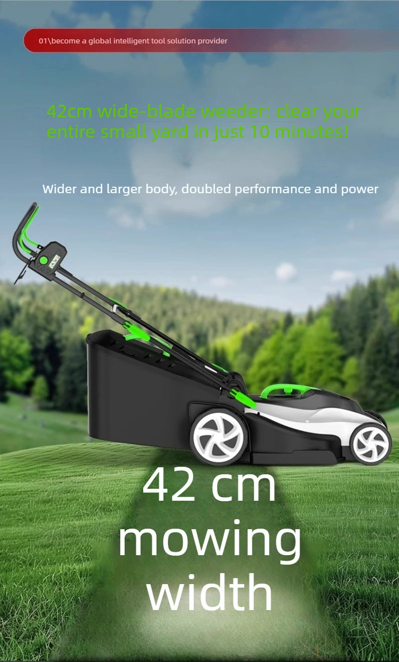 New Type Electric Walk Behind Push Lawn Mower Small Household High Power Grass Trimmer Weed Cutting Lawn Mower for Garden