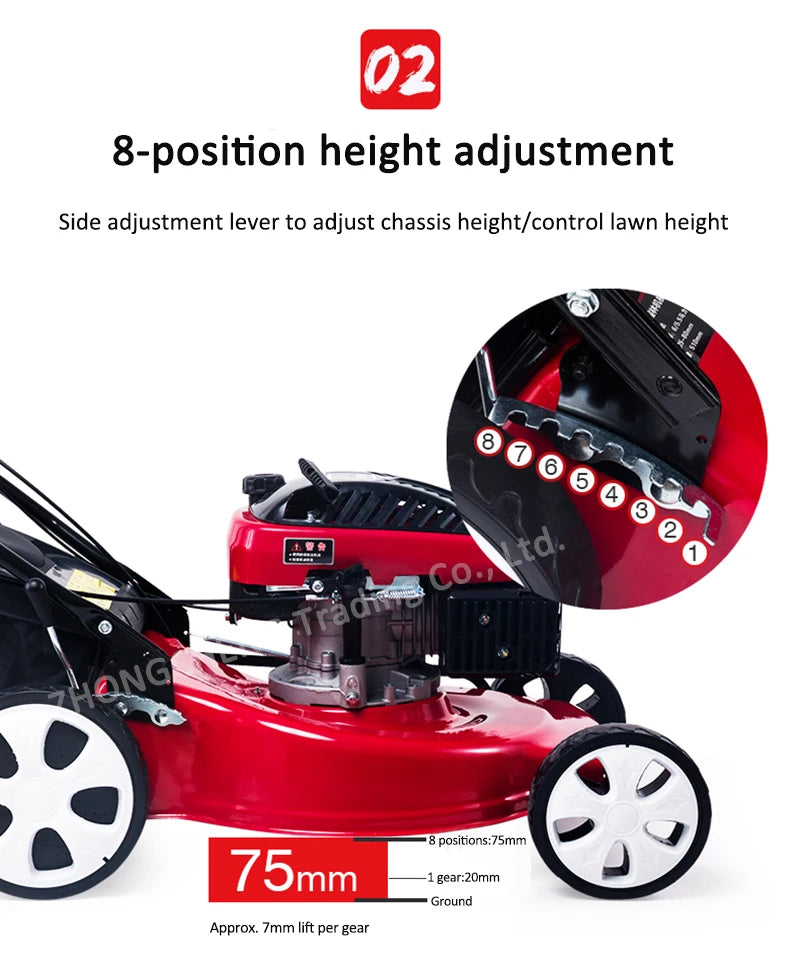 Power Tools Lawn Mower Gasoline Weed Eater Power Lawn Push Mower Self-propelled Orchard Mower