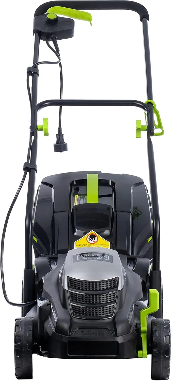 14" 11-Amp Corded Electric Lawn Mower, Black - Powerful Gas-Like Cutting