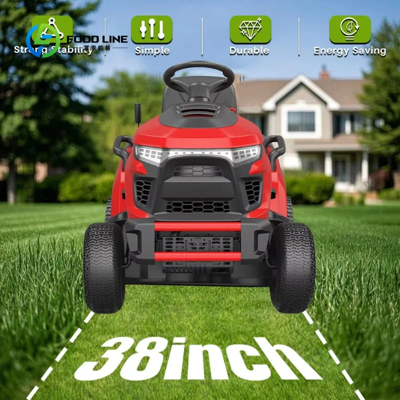 452CC Commercial Engine Riding Lawn Mower 38" Cutting Width Self‑Propelled Cordless 250L Grass Box Rear Discharge Garden