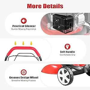 Self Propelled Gas Lawn Mower 20Inch,140CC Gas Powered Lawnmower 4-Stroke Walk Behind Handle Mulching Push Lawn Mower w/Bag