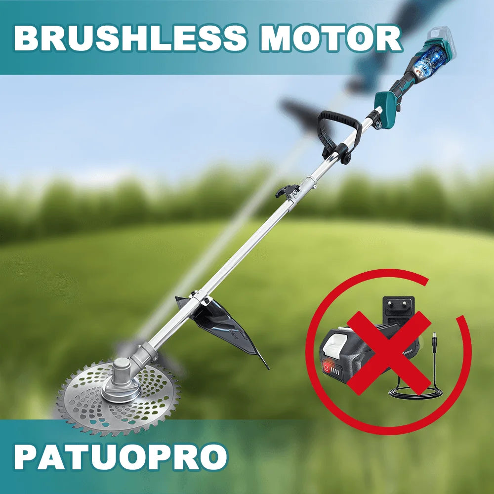 9 Inch Brushless Cordless Lawn Mower Electric Grass Trimmer Cutter Adjustable Length Pruning Garden Tools For Makita 18V Battery