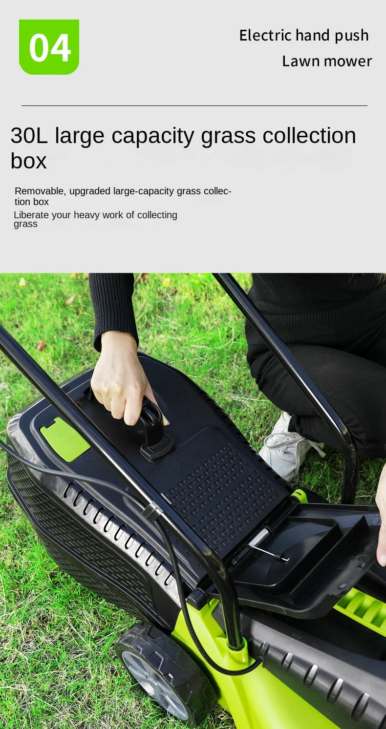 1600w Powerful Hand-Pushed Electric Lawn Mower Desbrozadora Batería충전식 예초기 전기예초기 충전식예초기 충전 예초기 Триммер Для Травы 잔디깍는기계 잔디깍기 제초기