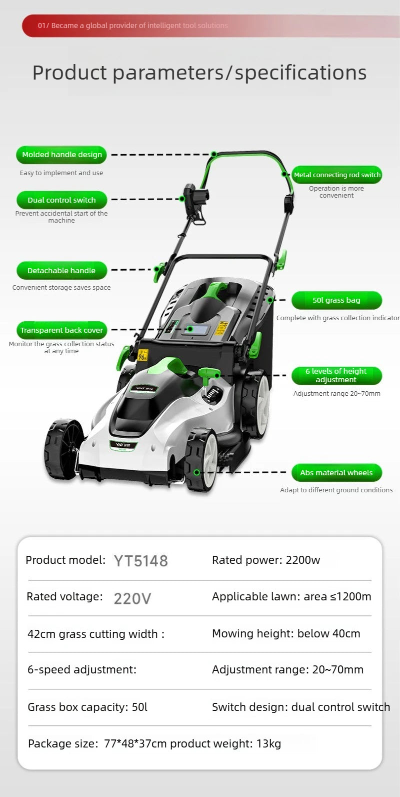 New Type Electric Walk Behind Push Lawn Mower Small Household High Power Grass Trimmer Weed Cutting Lawn Mower for Garden