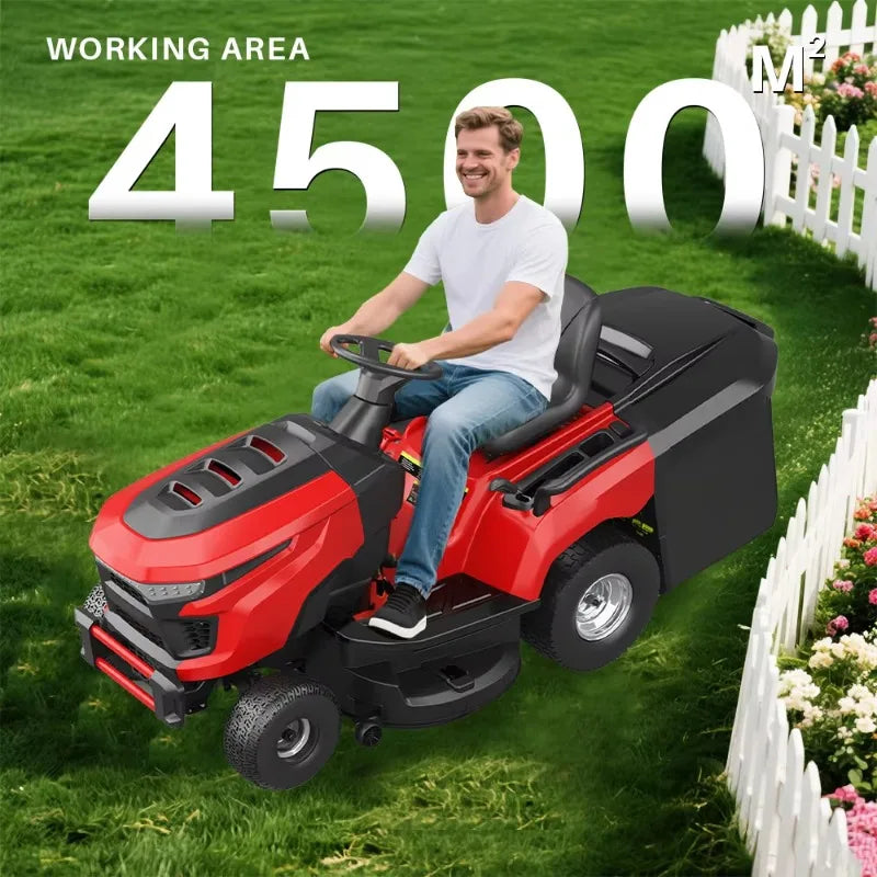 452CC Commercial Engine Riding Lawn Mower 38" Cutting Width Self‑Propelled Cordless 250L Grass Box Rear Discharge Garden