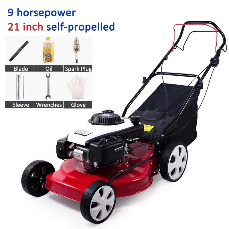 Power Tools Lawn Mower Gasoline Weed Eater Power Lawn Push Mower Self-propelled Orchard Mower