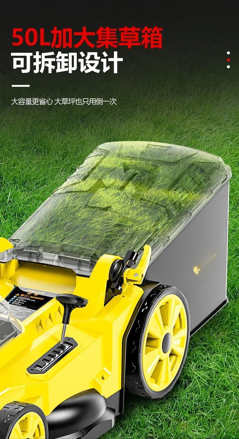 Premium 50L Hand-pushed Lawn Mower, Small Household Multi-functional Lawn Mower and Pusher, 2200W High-power Weeding, Light and