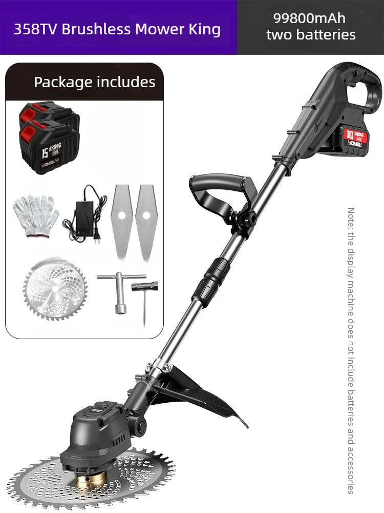 Electric Lawn Mower Rechargeable Small Home Lithium Battery Multifunctional Agricultural Harvesting Weeding Machine