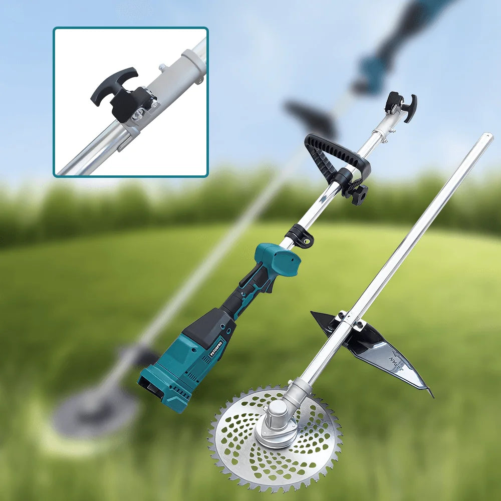 9 Inch Brushless Cordless Lawn Mower Electric Grass Trimmer Cutter Adjustable Length Pruning Garden Tools For Makita 18V Battery