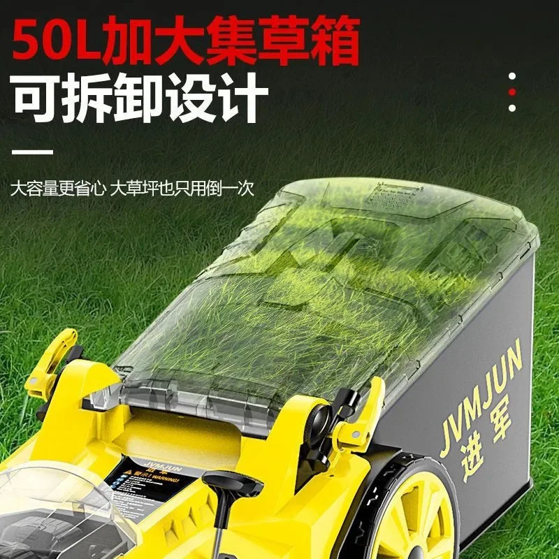 Premium 50L Hand-pushed Lawn Mower, Small Household Multi-functional Lawn Mower and Pusher, 2200W High-power Weeding, Light and