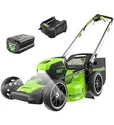 Greenworks 24V 13\" Brushless Cordless Push Lawn Mower DIY Grade 4.0Ah Battery & Charger Included For Cutting Grass