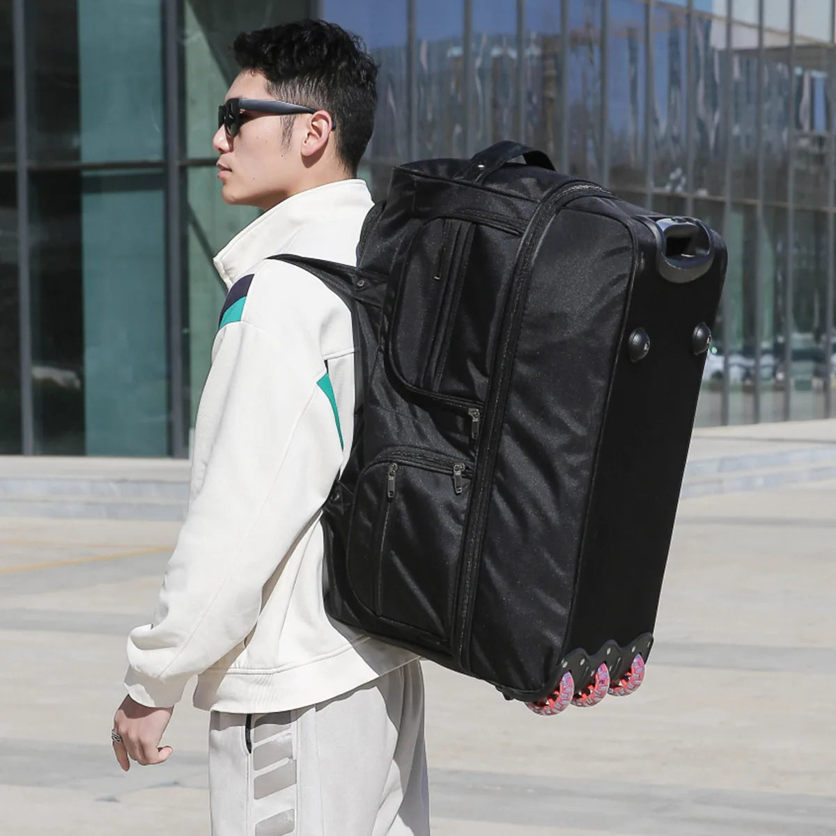 2026 New Fashion Travel Bag Women's Large-Capacity Men's Sports Bag Waterproof Travel Bag Roller Trolley Bag Duffel Bag