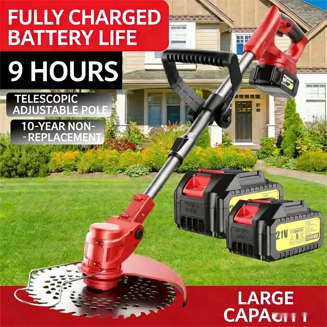 Portable outdoor garden logging lawn mower, rechargeable courtyard weeding machine, shipped from local warehouse and delivered within 2-5 days!