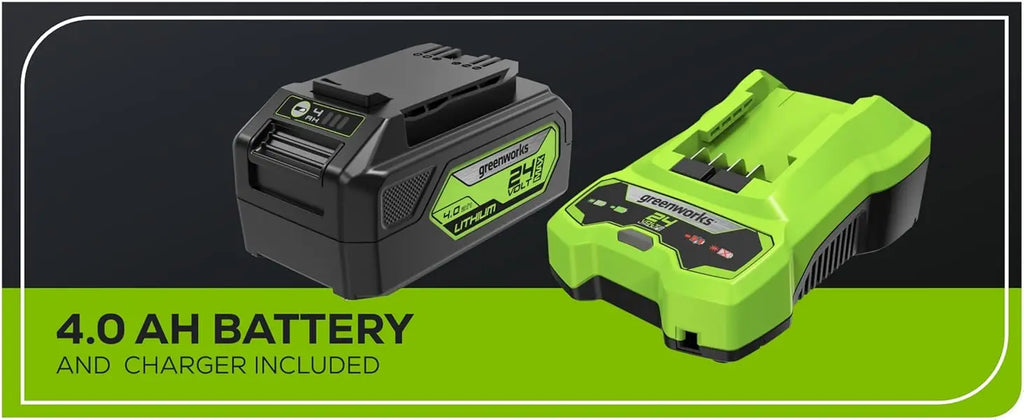 Greenworks 24V 13\" Brushless Cordless Push Lawn Mower DIY Grade 4.0Ah Battery & Charger Included For Cutting Grass