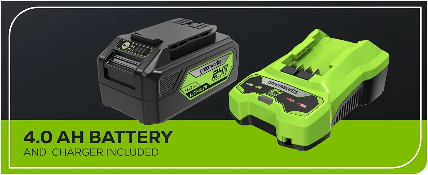 Greenworks 24V 13\" Brushless Cordless Push Lawn Mower DIY Grade 4.0Ah Battery & Charger Included For Cutting Grass