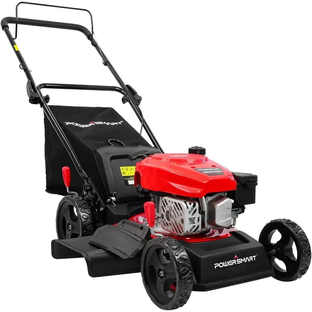 EasyCut 18-Inch 144cc Push Gas Lawn Mower, 3-in-1 Mulch/Bag/Side Discharge, Steel Deck, 6 Height Adjustment
