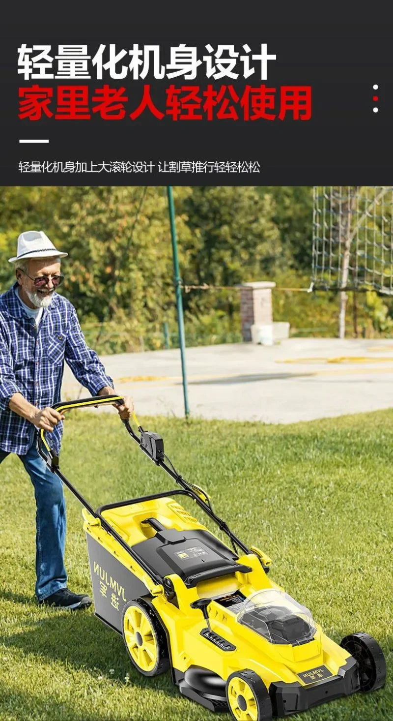 Premium 50L Hand-pushed Lawn Mower, Small Household Multi-functional Lawn Mower and Pusher, 2200W High-power Weeding, Light and