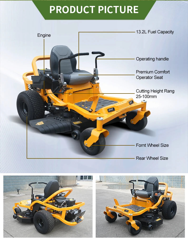 Reliable lawn tractor riding mower riding lawn mower zero turn with bag electric lawn mower riding