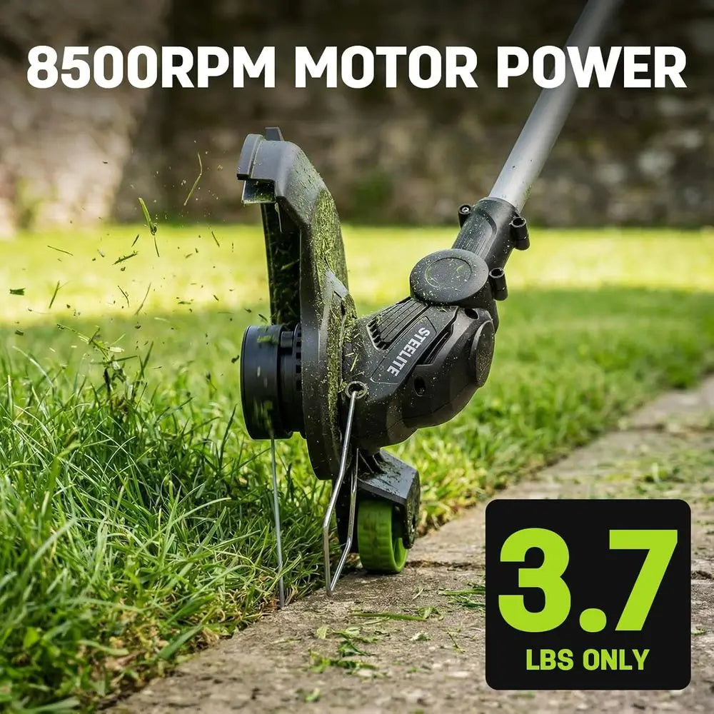 20V Electric Lawn Mower & String Trimmer Combo, 13-Inch BrushlCordlLawn Mower with 4.0Ah & 2.0Ah Batteries and , Lightweight Pus