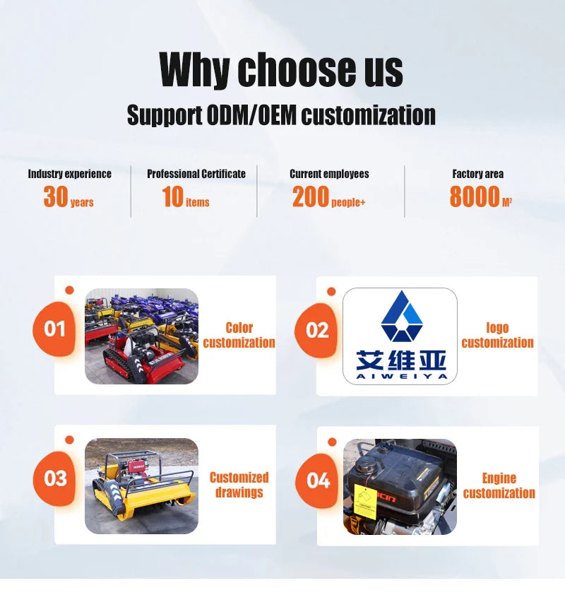 Customized  All-Terrain Remote Control Rubber whee Lawn Mower Mountain Slope Grass Shredder Crawler Type Self-Propelled Hot Sale