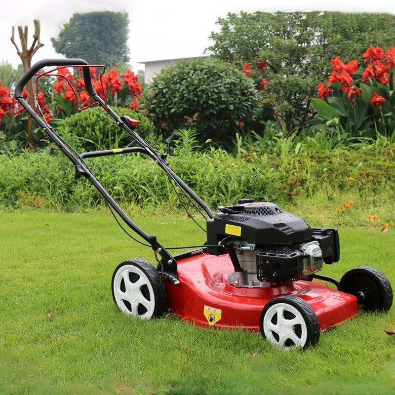 Self-Propelled Gas Lawn Mower with 60L Grass Collection Bag, Petrol Grass Cutter Weed Trimmer for Garden Lawn Care