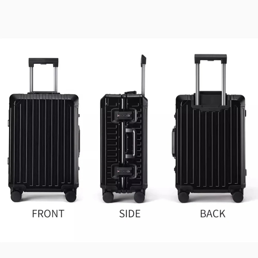 New Style All Aluminum 20"24"28" Inch Travel Suitcase Carry on Luxury Suitcase Metal Trolly Bag Universal Wheels