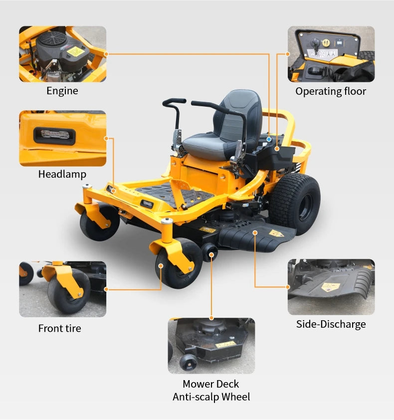 All Terrain 4x4 Lawn Mower with 60 Inch Deck and Roll Bar for Hilly Vineyards 4x4 Lawn Mower