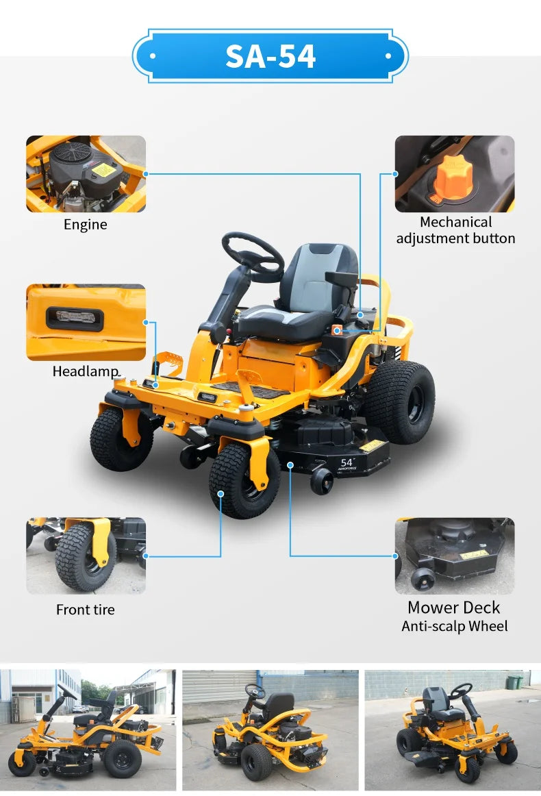 Easy operate 60 inch zero turn riding lawn mower battery riding lawn mower riding lawn mower sale