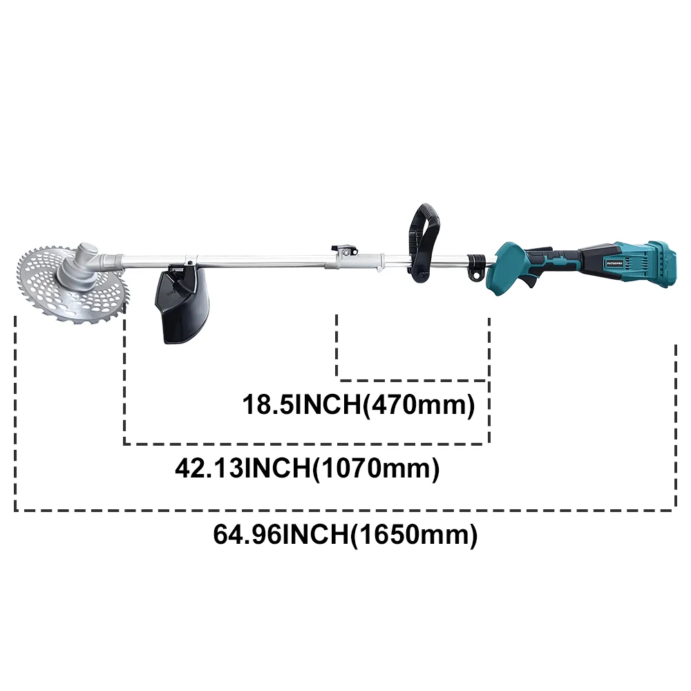 9 Inch Brushless Cordless Lawn Mower Electric Grass Trimmer Cutter Adjustable Length Pruning Garden Tools For Makita 18V Battery