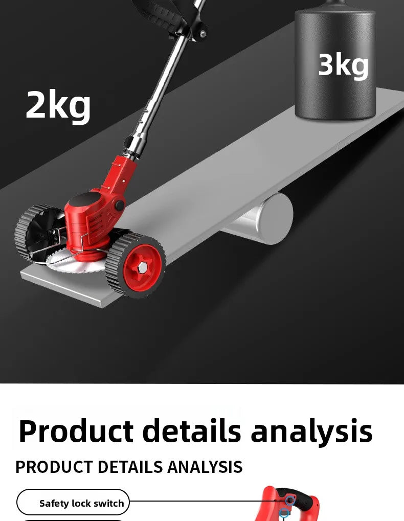 Adjustable Electric Lawn Mower Cordless High Power Wireless Outdoor Home Brush Cutter Brushed Not Included Portable Weeding Tool
