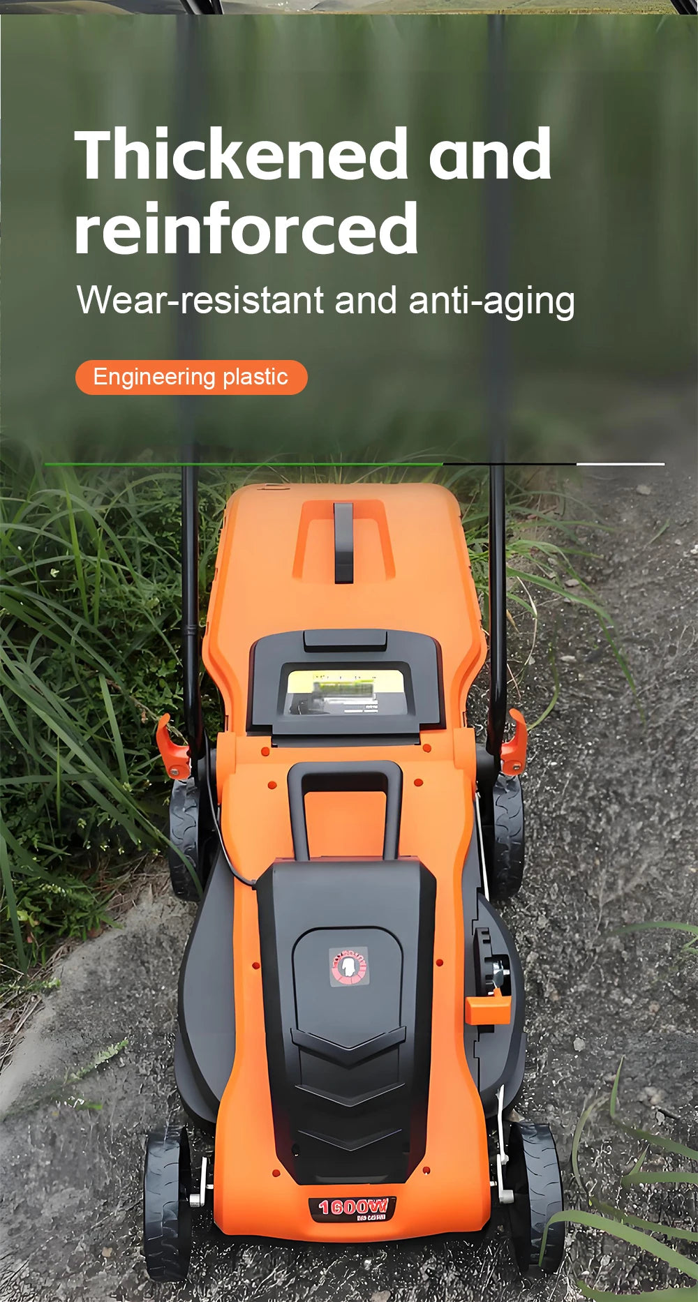 1200W/1600W Hand Push Weeder High Power Electric Lawn Mower Lithium Trimming and Grass Beaters Garden Yard Lawn Mower