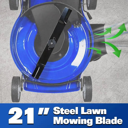 21 Inch 201cc 4-Cycle Engine Push Lawn Mower, 3-in-1 Gas Lawn Mower with Bagging, Mulching and Side Discharge, Easy Start with A