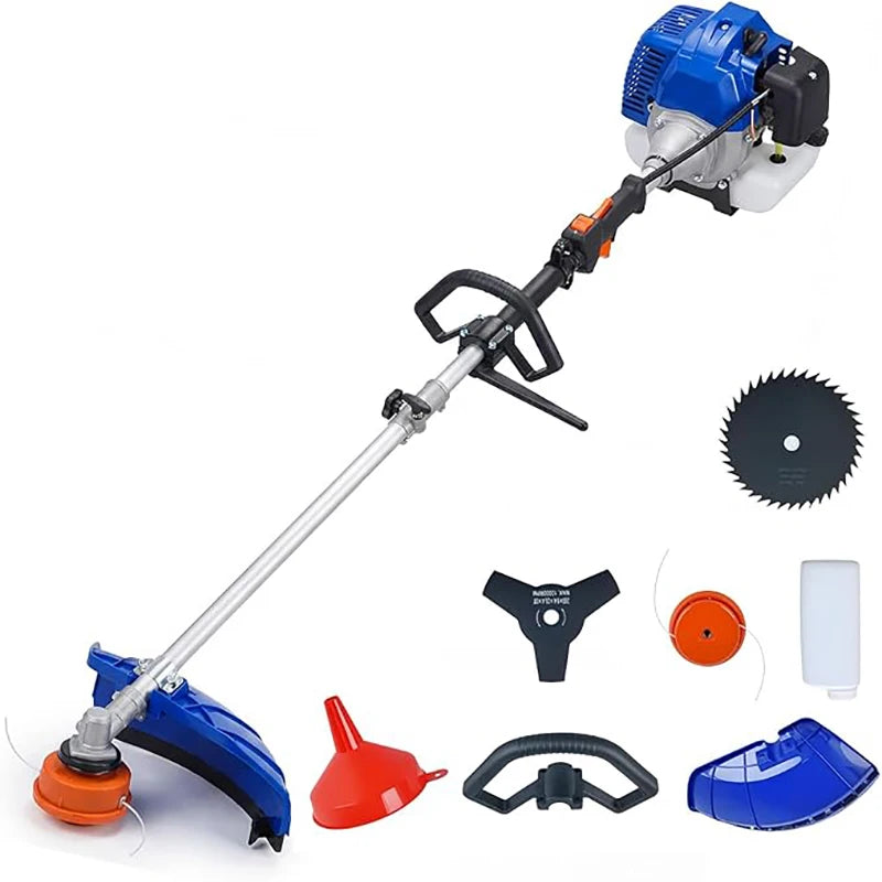 43-52CC Gas Powered Weed Wacker, 3-in-1 String Trimmer & Edger Lawn Tool, with Tooth Blades for Brush Cutting, Lawn Care