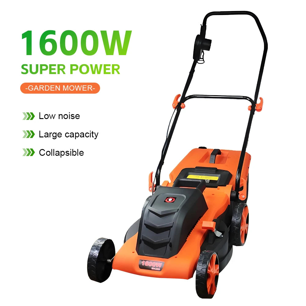 1200W/1600W Hand Push Weeder High Power Electric Lawn Mower Lithium Trimming and Grass Beaters Garden Yard Lawn Mower
