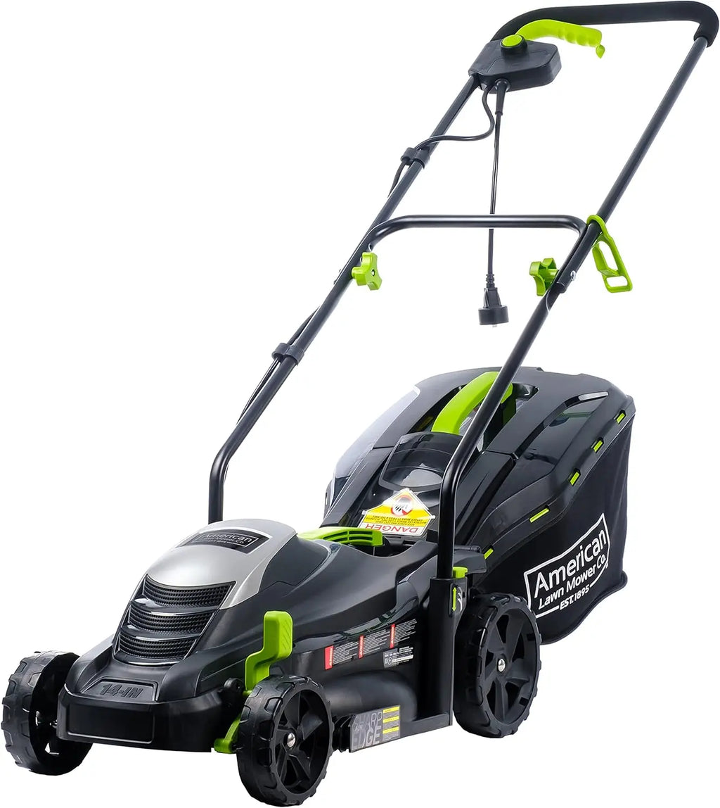 14" 11-Amp Corded Electric Lawn Mower, Black - Powerful Gas-Like Cutting