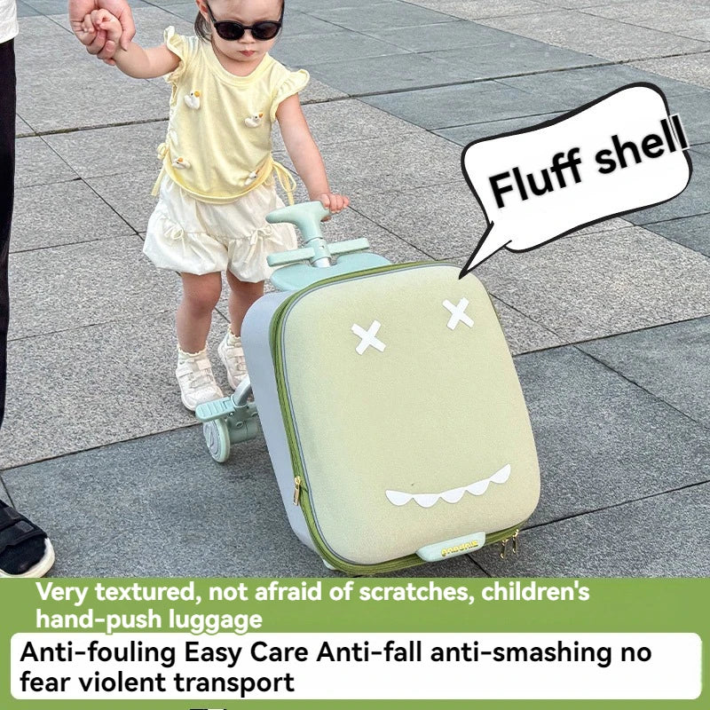 A Children's Suitcase with a Handle, a Travel Case, a Stroller for Taking Kids Out, a Travel Wonder, and Can Be Ridden on Board.