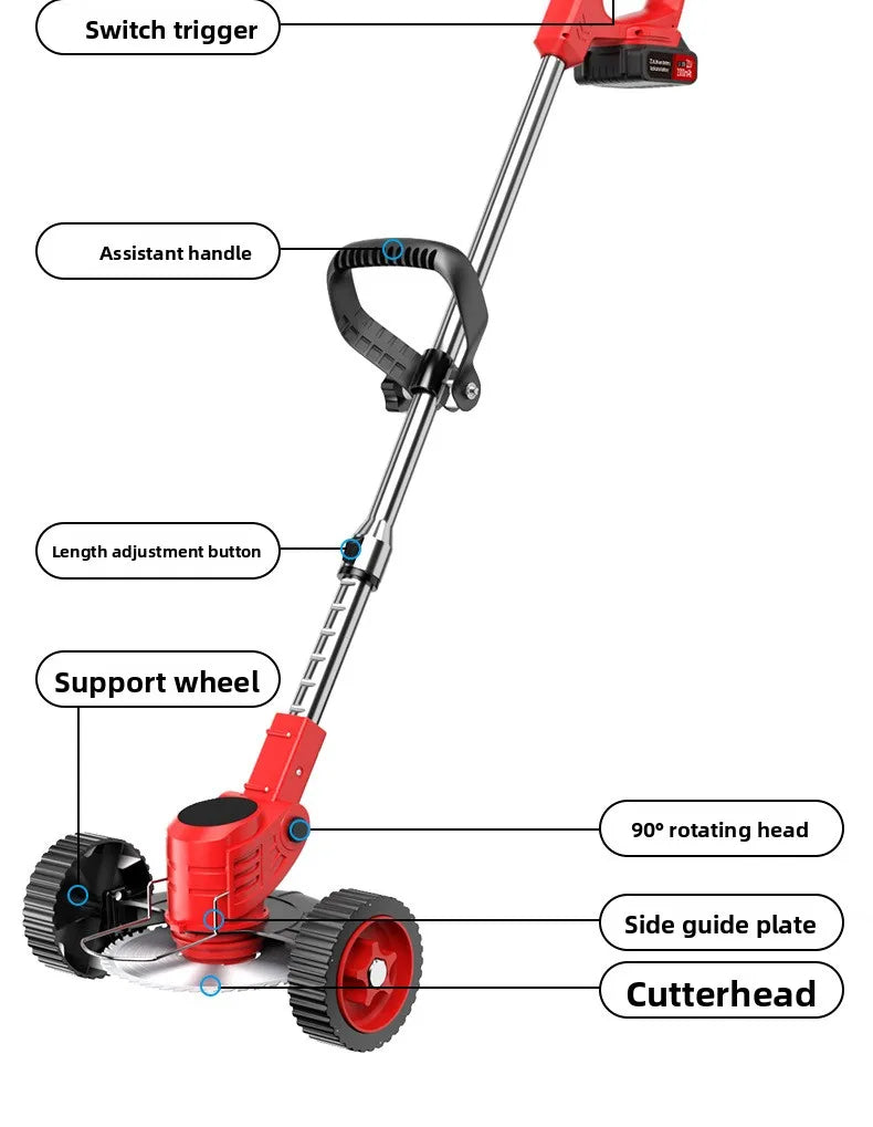 Adjustable Electric Lawn Mower Cordless High Power Wireless Outdoor Home Brush Cutter Brushed Not Included Portable Weeding Tool