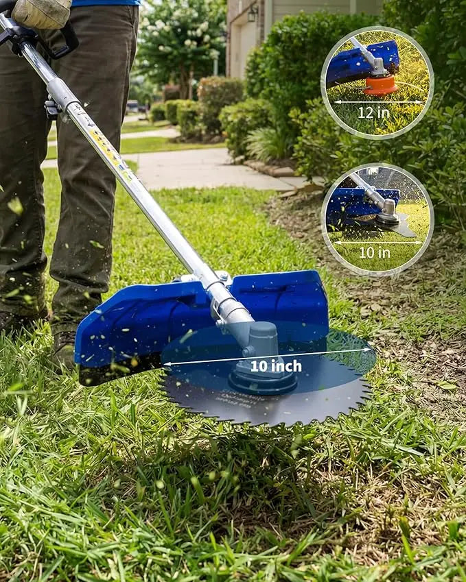 43-52CC Gas Powered Weed Wacker, 3-in-1 String Trimmer & Edger Lawn Tool, with Tooth Blades for Brush Cutting, Lawn Care