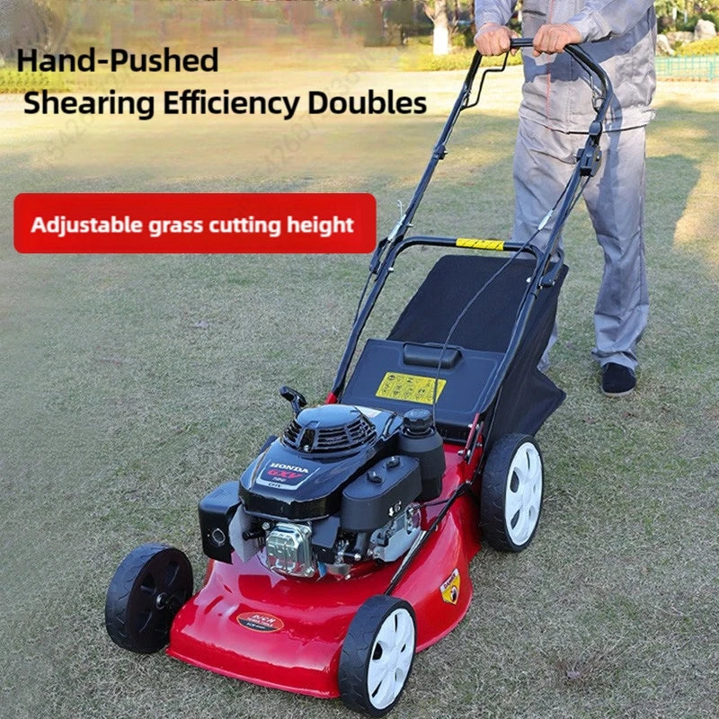 Self-Propelled Gas Lawn Mower with 60L Grass Collection Bag, Petrol Grass Cutter Weed Trimmer for Garden Lawn Care