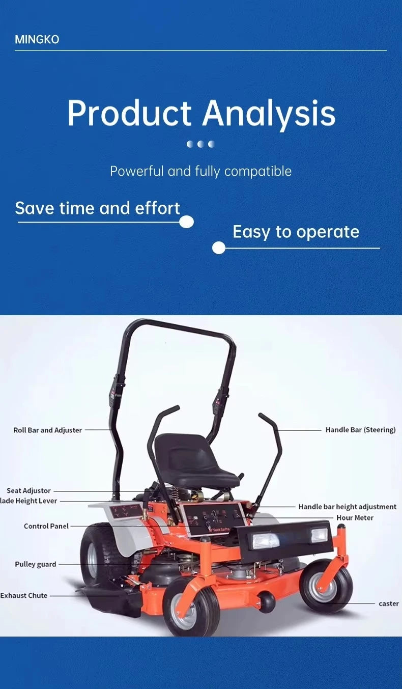 CE Certified Premium Ride on Mower zero Turn Lawn Mowing Smart Zero Turn Lawn Mower